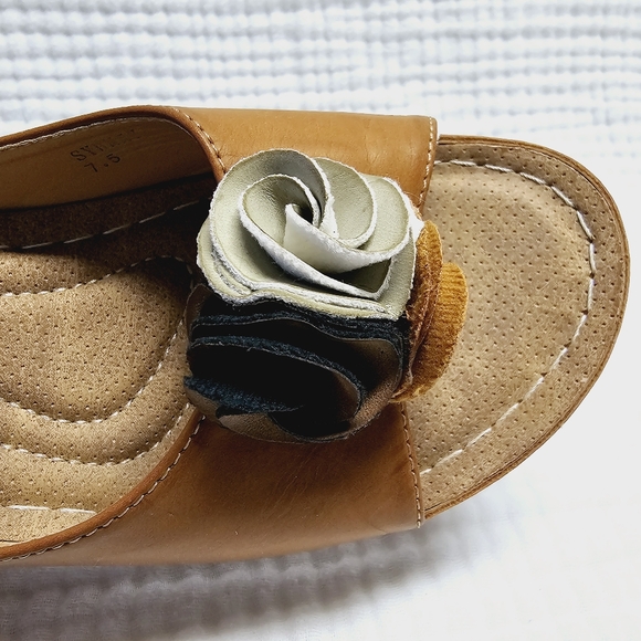 Peep Toe Wedge Slide-On Mule Sandals, Size 7.5 - Picture 10 of 16